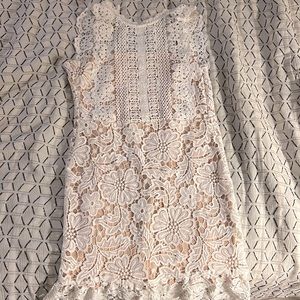 Francesca’s white lace floral dress